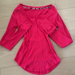 Victoria's Secret Hot Pink Henley